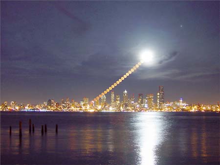 Moon over Seattle